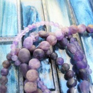 Matte Amethyst Beads x4 sizes/4 strands